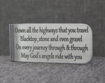 Engraved Aluminum Visor Clip, Safe Travels/Journey Visor Clip, Car Visor Clip, New Driver, Gift For Him or Her, Sweet Sixteen, Birthday