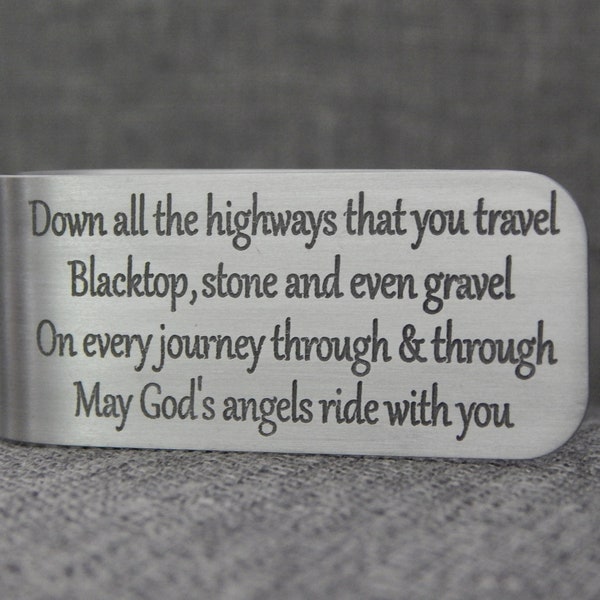 Engraved Aluminum Visor Clip, Safe Travels/Journey Visor Clip, Car Visor Clip, New Driver, Gift For Him or Her, Sweet Sixteen, Birthday