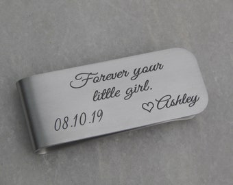 Wedding Money Clip, Engraved Aluminum Money Clip, Father of the Bride Gift, Gift from Bride, Custom Money Clip, Wedding Gift, Personalized