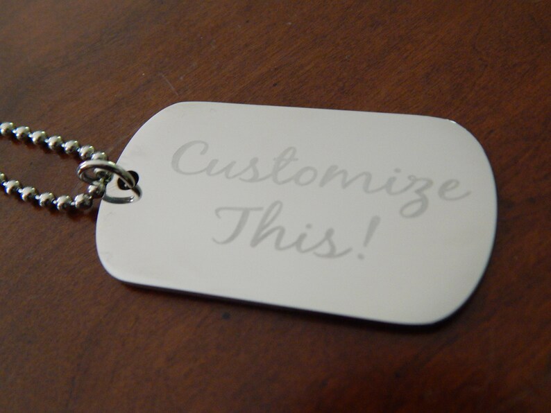 Engraved Stainless Steel Dog Tag Necklace Etsy