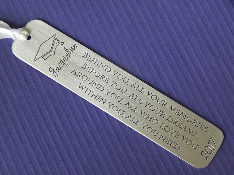 graduation bookmark engraved aluminum bookmark
