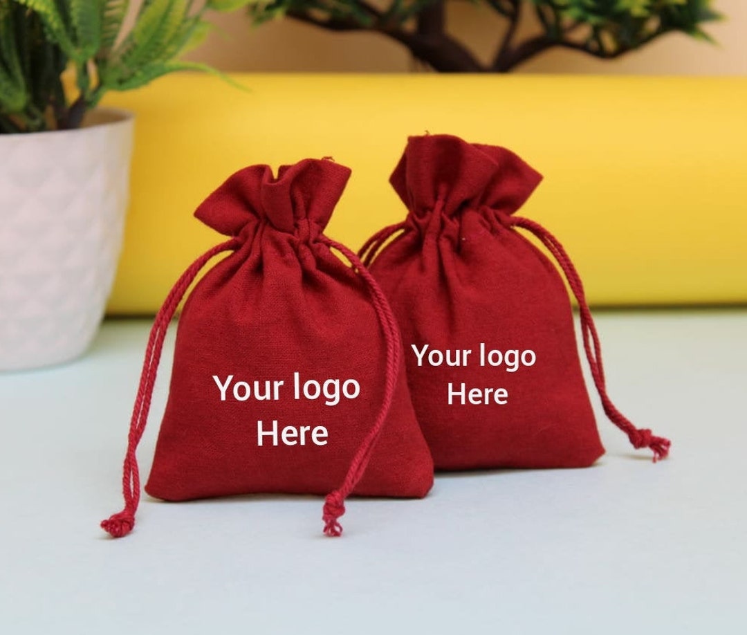 Set of 100 Personalized Drawstring Jewelry Pouch Logo Pouch Etsy