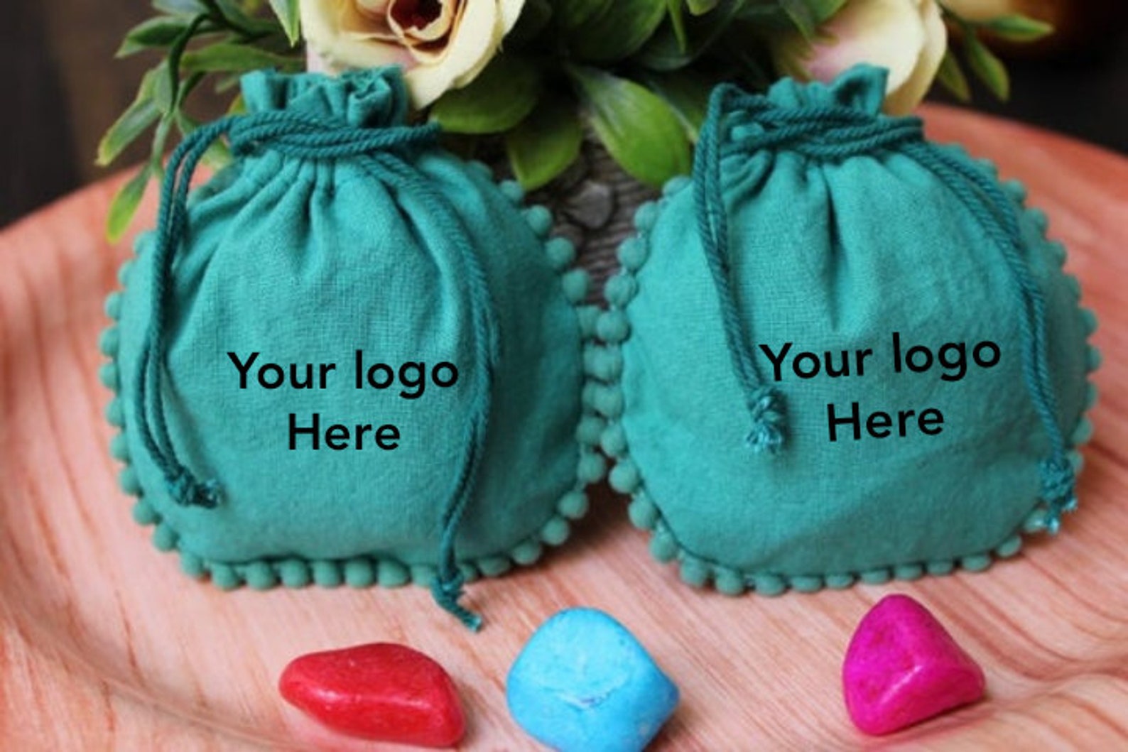 100 Custom Cotton Round Pouches Jewelry Gift Bags Custom Etsy