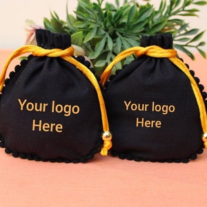 100 Custom Drawstring pouch, Custom cotton pouch with black cotton string, jewellry pouches, ring bags coin bags