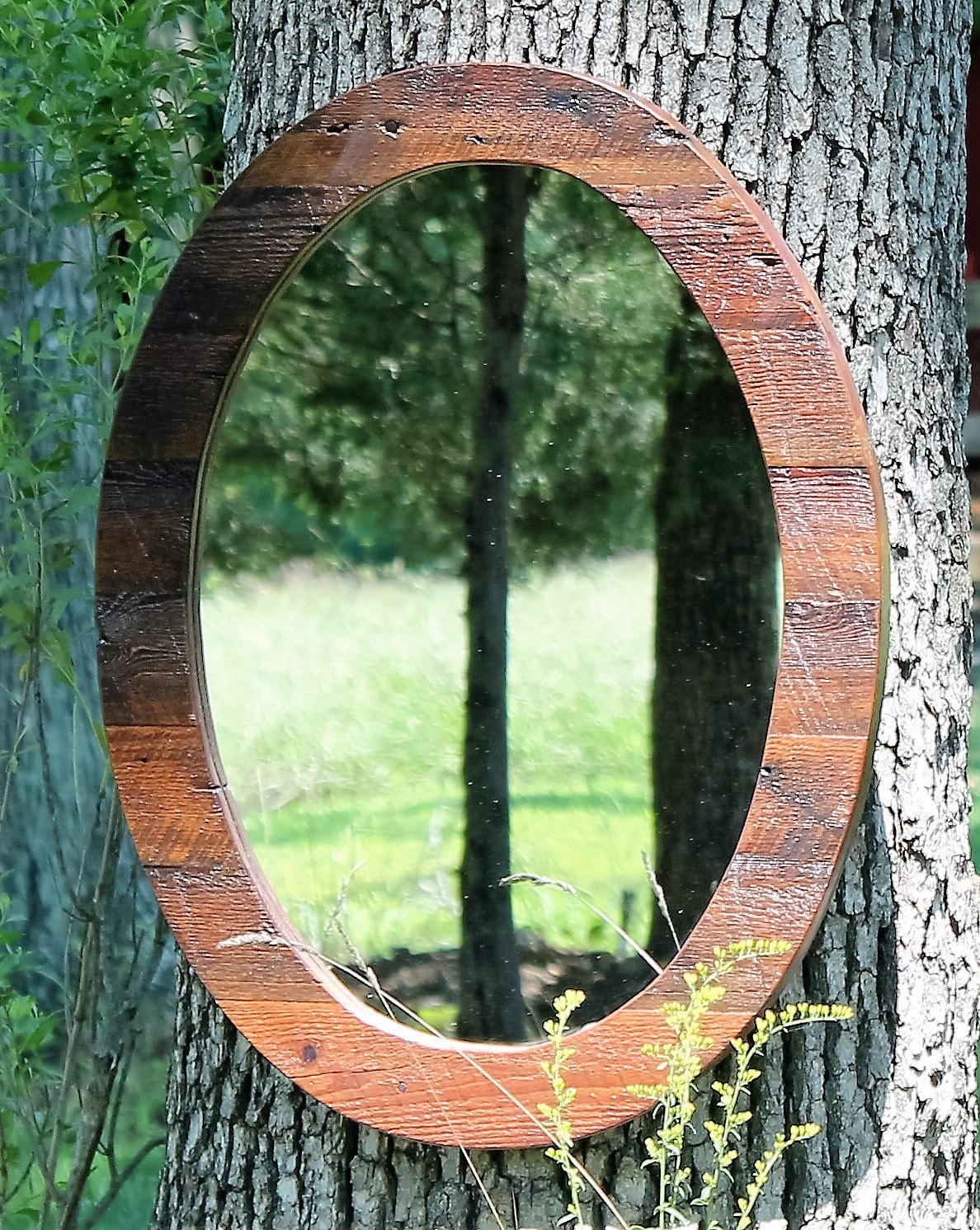 Rustic Mirrors Reclaimed Wood Mirror Rustic Mirrors Reclaimed Wood Mirror, Rustic Oval Wood Mirror