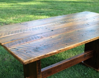 Rustic Table, Rustic Dining Table, Rustic Wood Dining Table, Rustic Kitchen Table, Farmhouse Dining Table, Rustic Trestle Table
