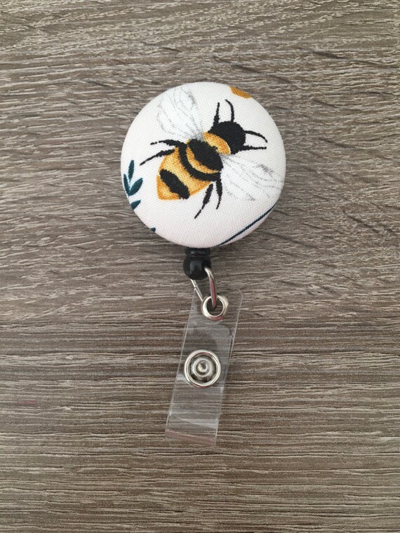 BUMBLE BEE PERSONALIZED RETRACTABLE ID BADGE HOLDER OR LANYARD 