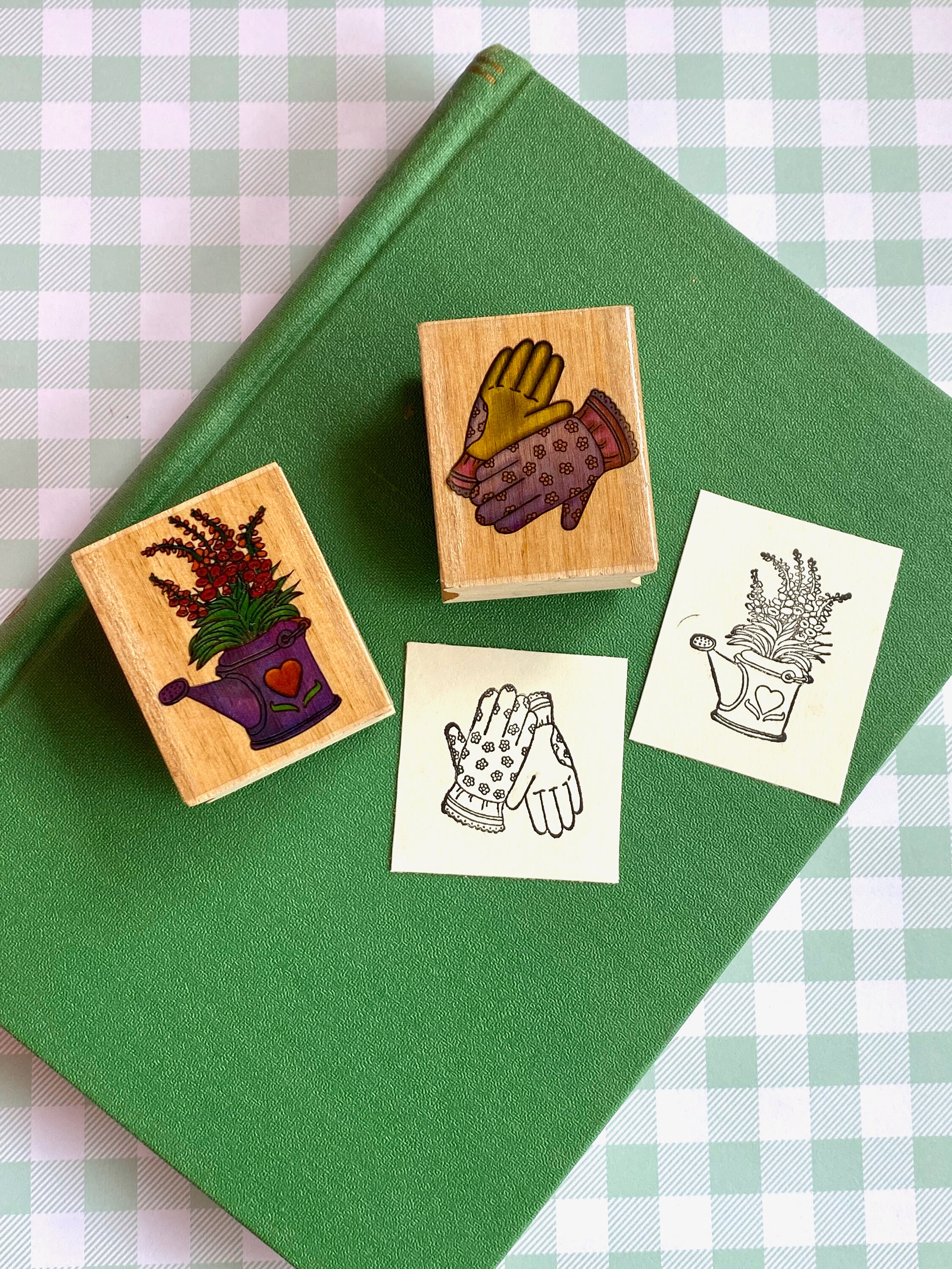 Set of 2 Garden Theme Vintage Rubber Stamps Pair of Gardening Etsy UK