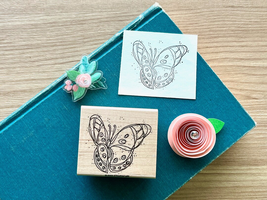 Butterfly Bug Rubber Stamp Simple Design Style by Stampin Up - Etsy