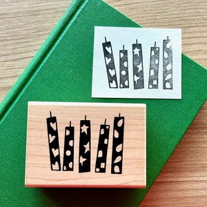 Vintage Rubber Stamp Birthday Theme Candles