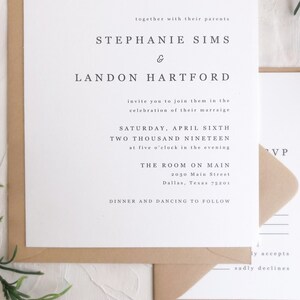 Minimal Wedding Invitation // Fine Art Wedding Invitation // Semi-Custom Invitation Suite // Wedding Invitation Suite // LITCHFIELD image 4