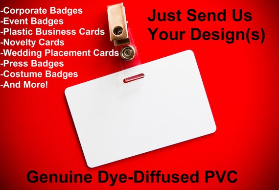 1 custom plastic pvc employee id badge single or dual sided etsy