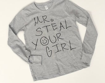 Mr Steal Your Girl Long sleeve tee, kids funny shirt, long sleeve kids shirt, Cool kids shirt, Music shirt for kids