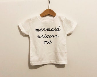 Mermaid Unicorn Me Girls Shirt, Unique Girls Tee, Birthday Girls Shirt