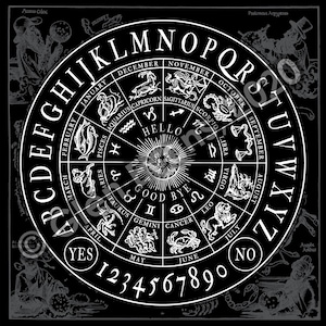 Instant Download Astrological Black Spirit Board (Talking Board, Ouija Board) PDF/JPEG