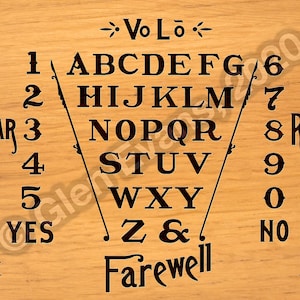 Instant Download Hi-Res Antique Vo-Lo (Volo) 1892 Spirit Board withSquare Corners (Talking Board, Ouija Board) PDF