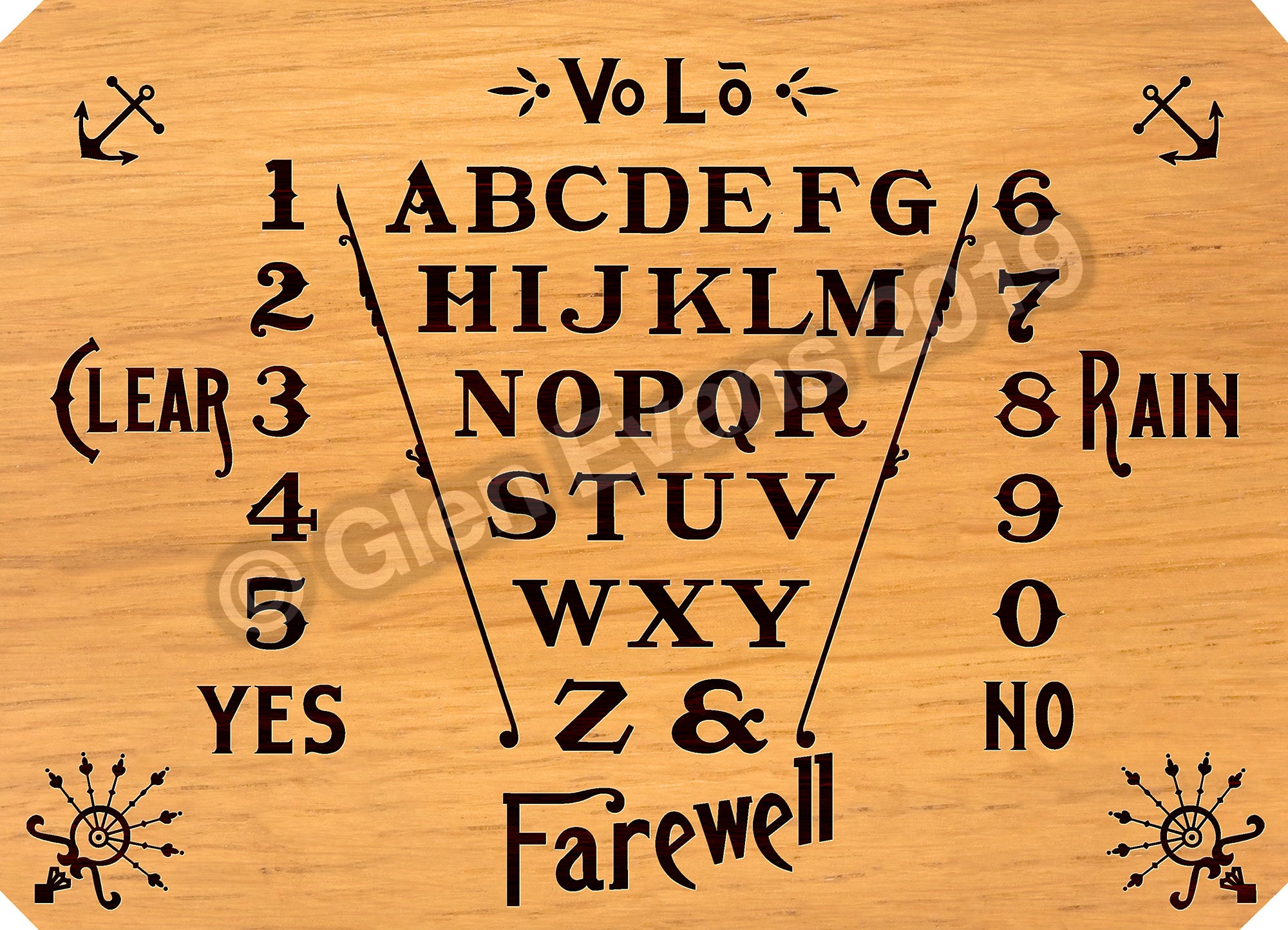 Instant Download Hi-Res Antique Vo-Lo (Volo) 1892 Northwestern Toy \u0026 Mfg.  Company Spirit Board (Talking Board, Ouija Board) PDF, image size:2000x1444