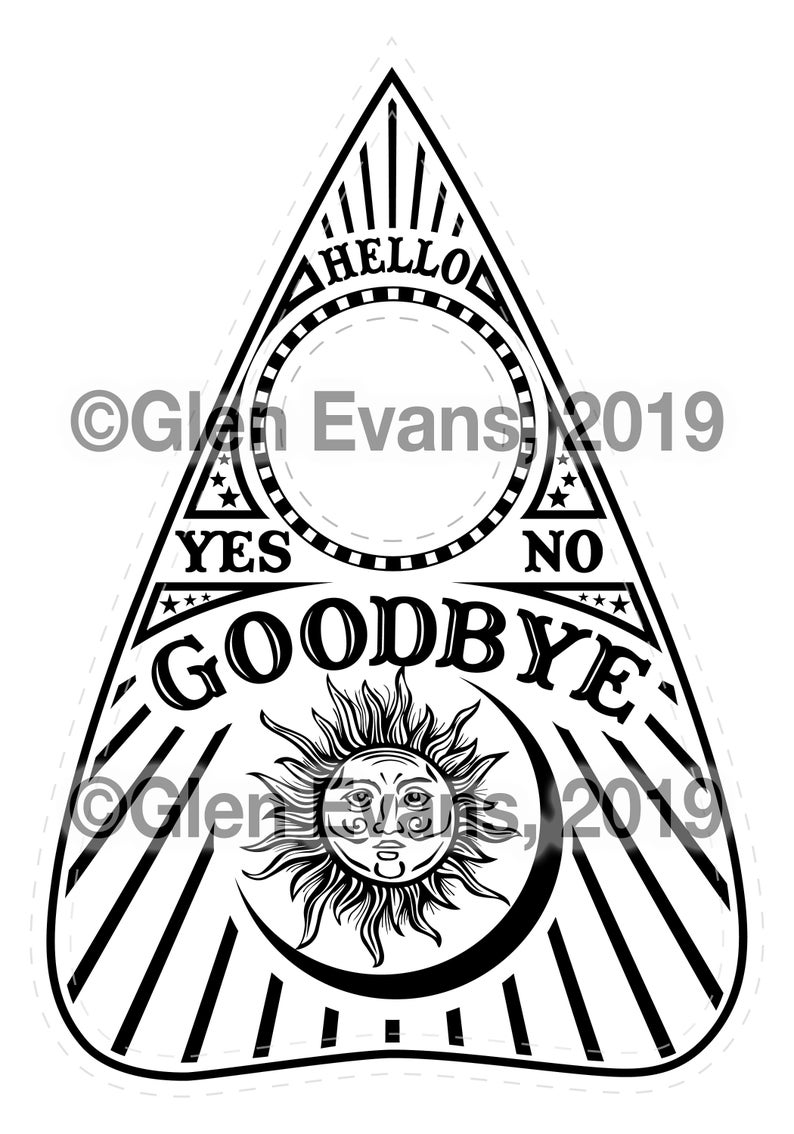 Instant Download Highres PDF Planchette Design in Beautiful Black and