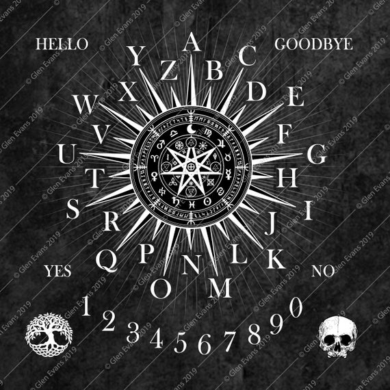 Instant Download Hi-Res Wiccan Symbol of Protection Black and White Spirit Board (Talking Board, Ouija Board) PDF/Jpeg