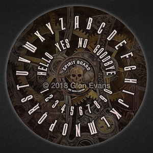 Instant Download Steam Punk Round Spirit Board (Talking Board, Ouija Board) PDF and Jpeg