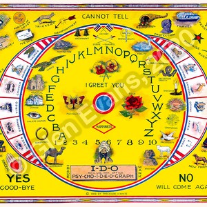 Instant Download I-d-o psy-cho-i-d-e-o-Graph Talking Board, Theodore H. White, Los Angeles, CA 1919 (Spirit Board, Ouija Board) PDF and JPEG