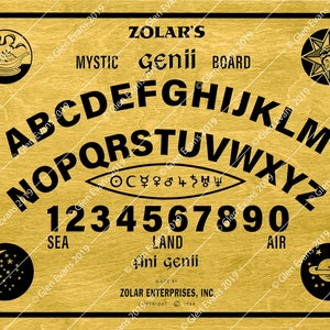 Instant Download High-Res Zolar&#39;s Mystic Board Wooden 60s Spirit Board Image (Talking Board, Ouija Board) PDF, JPG