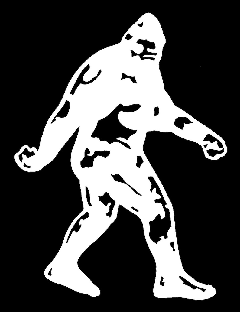 Bigfoot Sasquatch 5x7 White Vinyl Car Window Decal Etsy