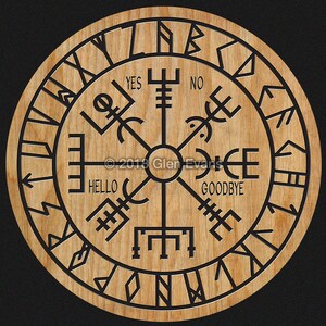 Instant Download Icelandic Fisherman&#39;s Compass Round Spirit Board (Talking Board, Ouija Board) PDF and JPEG