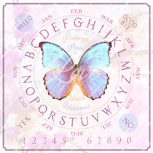 Instant Download High-Res Beautiful Butterfly Themed Spirit Board (Talking Board, Ouija Board) PDF and Jpeg