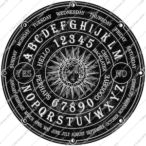 Instant Download Hi-Res Astronomy Theme Round Black Marble Spirit Board (Talking Board, Ouija Board) PDF/Jpeg