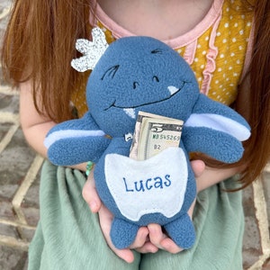 Custom Tooth Goblin Plushie – Personalized Tooth Fairy Doll with Pocket – Soft Fleece Toy for Kids – Lost Tooth Keepsake Gift– Unique Gift