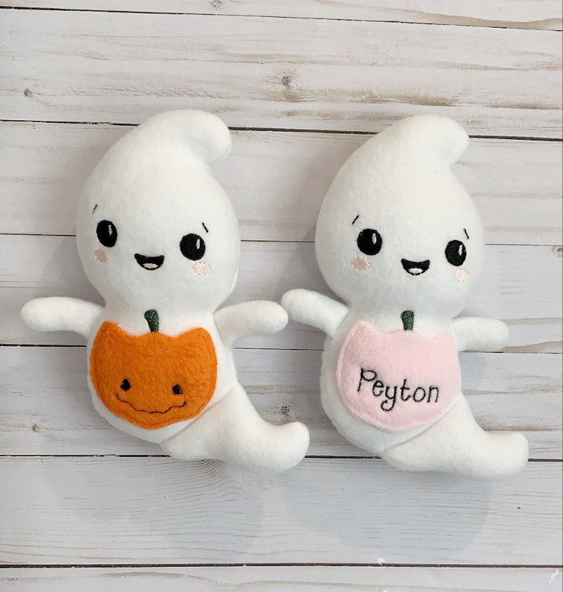 Custom Ghost stuffie, personalized ghost toy, boo basket, kids halloween, halloween gift, halloween plush, ghost plush, stuffed ghost toy zdjęcie 4