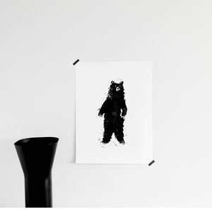 DIGITAL download ILLUSTRATION bear - lino design - Animal Woodland