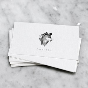 Bedrukte kaarten (50) met bosillustratie en tekst - wolf (of andere illustratie uit de winkel) - A7 (7,4x10,5 cm / 2,9x4,2 inch)