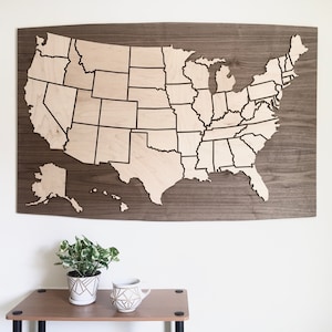 Customizable US Travel Map Magnetic Wood Pieces for Ongoing Personalization image 1