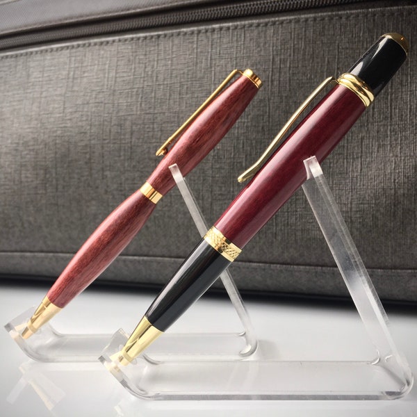 Purple Heart Wood Pen - Hand Turned, Executive or Slimline