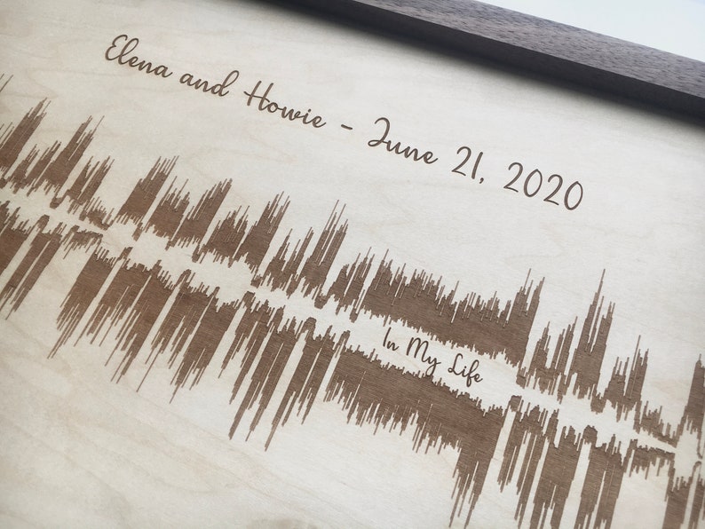 Engraved Sound Wave Wall Hanging Customized to your favorite song or audio file image 3