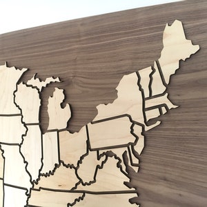 Customizable US Travel Map Magnetic Wood Pieces for Ongoing Personalization image 4