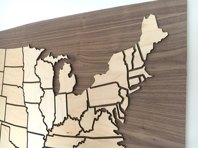 Customizable US Travel Map Magnetic Wood Pieces for Ongoing Personalization image 4