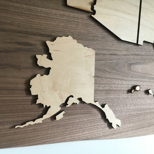 Customizable US Travel Map Magnetic Wood Pieces for Ongoing Personalization image 5