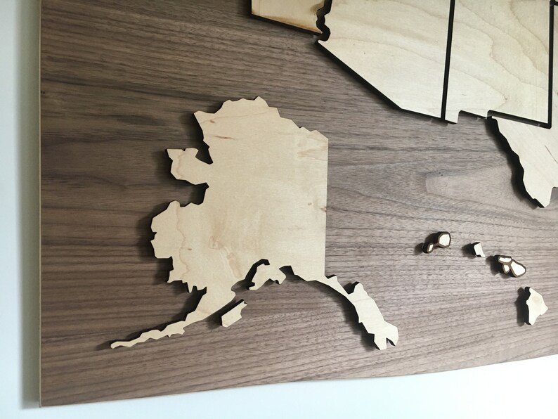 Customizable US Travel Map Magnetic Wood Pieces for Ongoing Personalization image 5