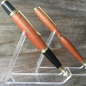 Sapele Wood Pen Hand Turned, Executive and Slimline Set (1 of each)