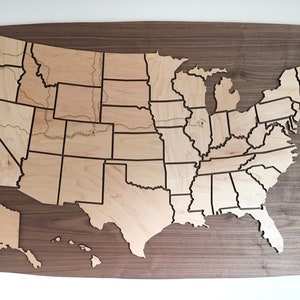 Customizable US Travel Map Magnetic Wood Pieces for Ongoing Personalization image 6