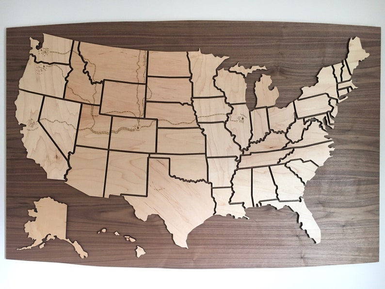 Customizable US Travel Map Magnetic Wood Pieces for Ongoing Personalization image 6