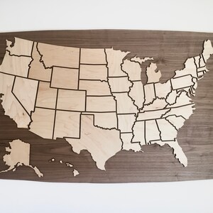 Customizable US Travel Map Magnetic Wood Pieces for Ongoing Personalization image 2