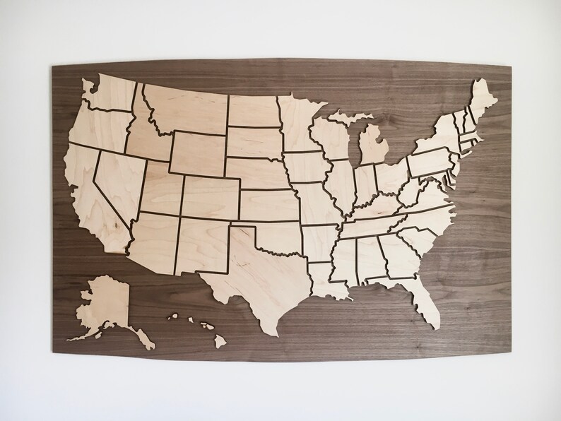 Customizable US Travel Map Magnetic Wood Pieces for Ongoing Personalization image 2