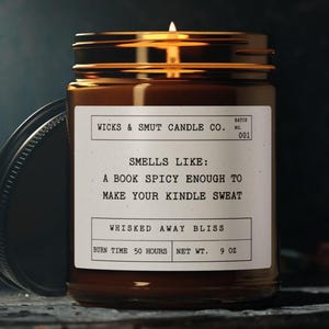 Funny Romantasy Candle for Book Lovers Make your Kindle Sweat Book Nook Decor Gift for Book Club Friends and Fantasy Romance Readers