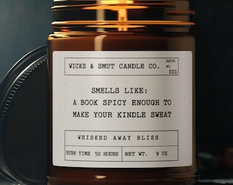 Funny Romantasy Candle for Book Lovers Make your Kindle Sweat Book Nook Decor Gift for Book Club Friends and Fantasy Romance Readers