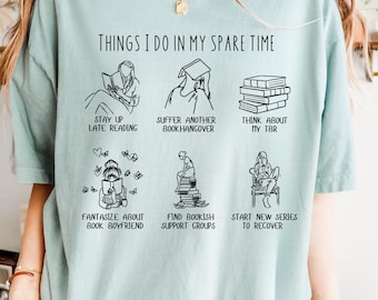 Book Lover Tshirt  Gift for Romantasy Reader Tee Bookish Shirt Book Club Gift Comfort Colors Bookaholic Gift Reading Shirt Bookish Merch