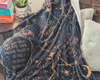 Officially Licensed ACOTAR Reading Blanket- Super Soft Perfect For Your Reading Nook Ideal SJM Gift For Book Lovers and Fans